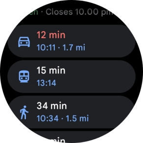 Press the required mode of transportation.