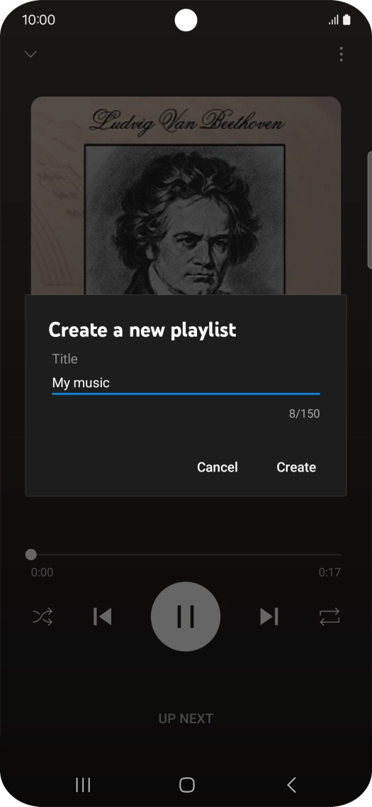 Key in a name for the playlist and press Create.