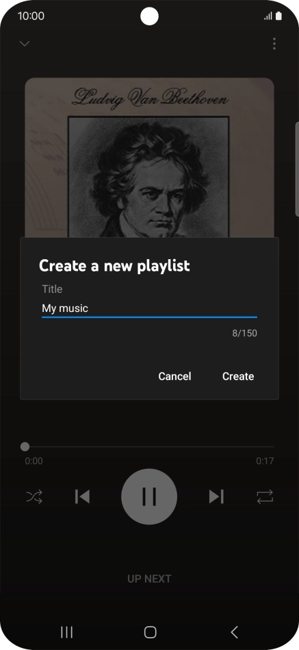 Key in a name for the playlist and press Create.