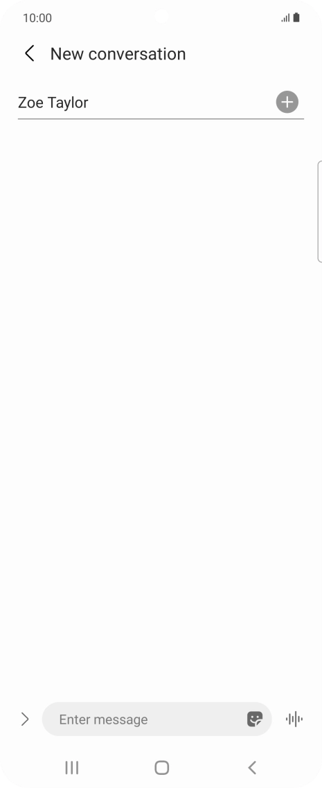 Press the text input field and write the text for your MMS.