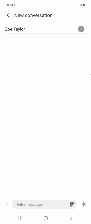 Press the text input field and write the text for your MMS.