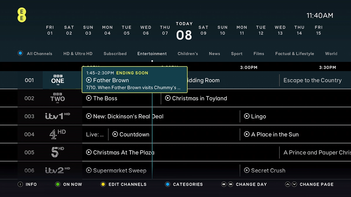 Highlight the required programme.