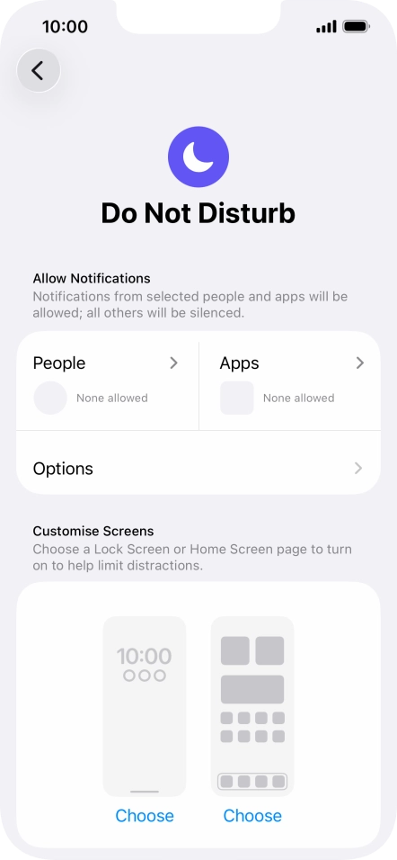 Press People and follow the instructions on the screen to select which contacts you would like to receive calls and notifications from when Do Not Disturb is turned on.