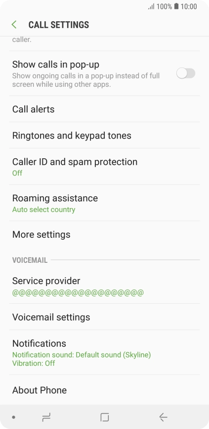 Press Voicemail settings.
