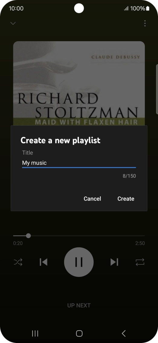 Key in a name for the playlist and press Create.