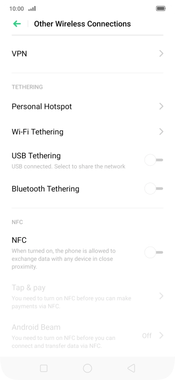 Press Personal Hotspot.