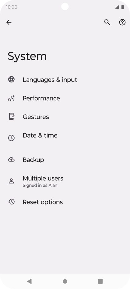 Press Reset options.
