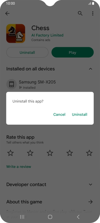 Press Uninstall.