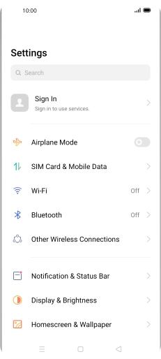 Press SIM Card & Mobile Data.