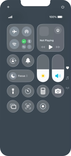 Press the flight mode icon to turn the function on or off.