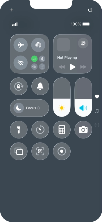 Press the flight mode icon to turn the function on or off.
