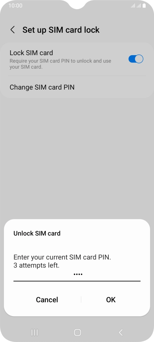Key in your PIN and press OK. The default PIN is 1111.