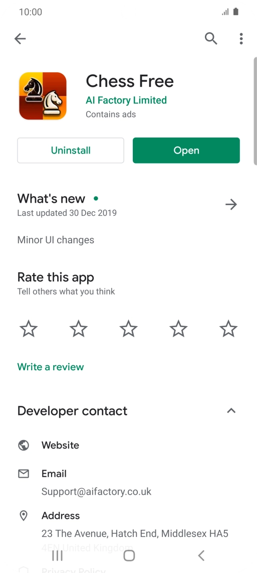 Press Uninstall.