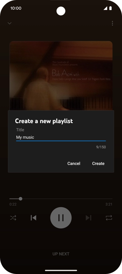 Key in a name for the playlist and press Create.