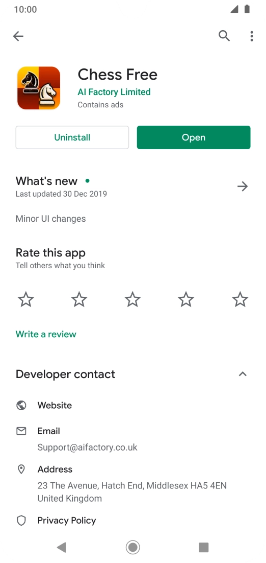 Press Uninstall.