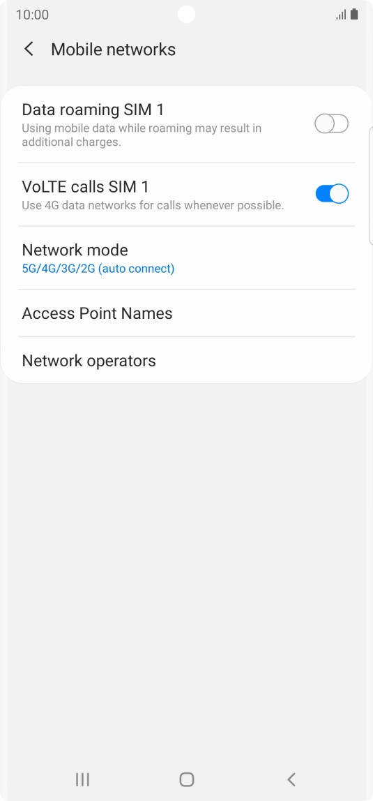 Press Network mode.