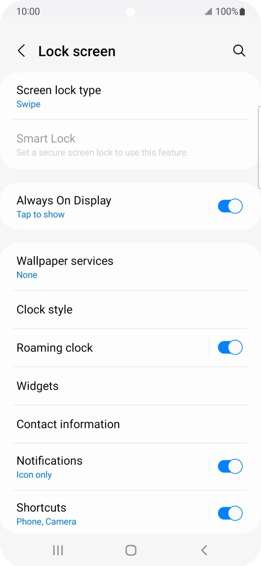 Press Screen lock type.