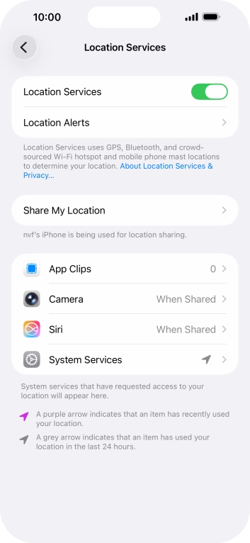 Press the required app.