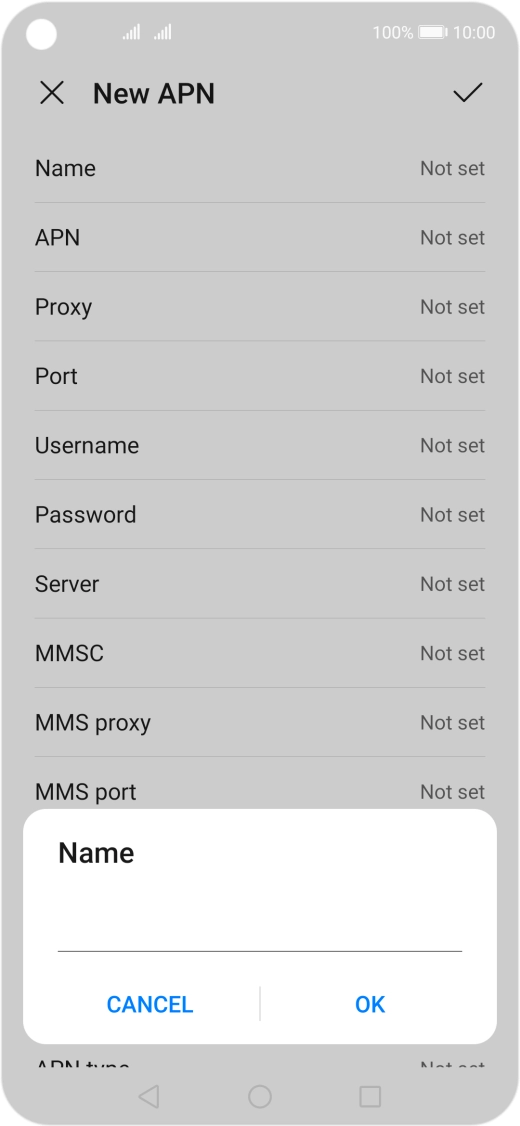 Key in EE Internet and press OK.