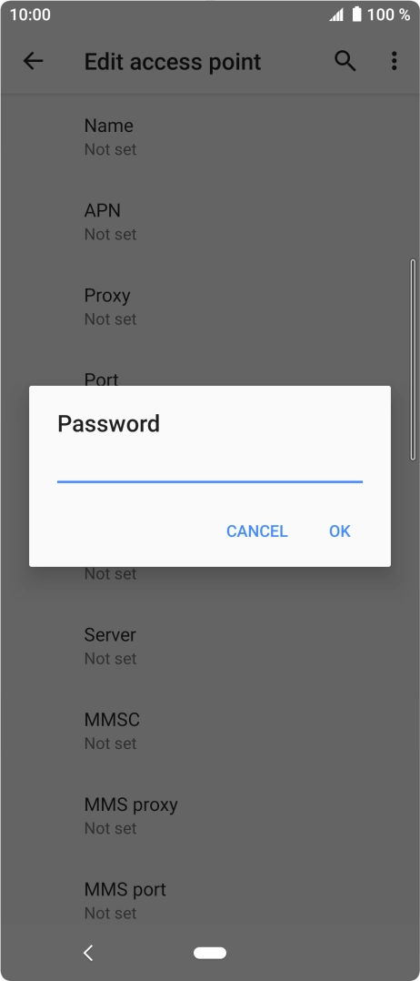 Key in secure and press OK.