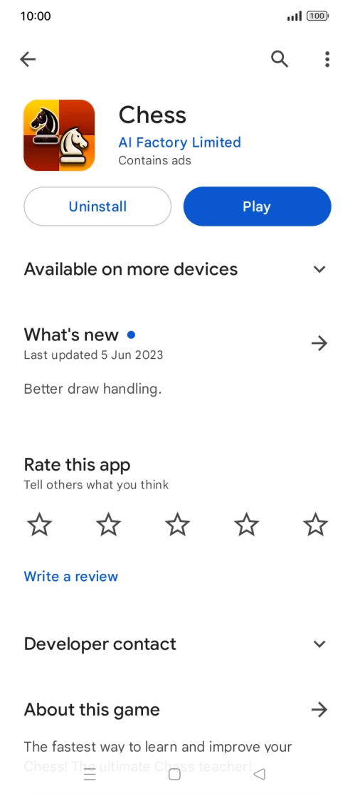 Press Uninstall.