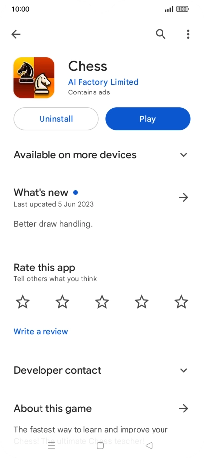 Press Uninstall.
