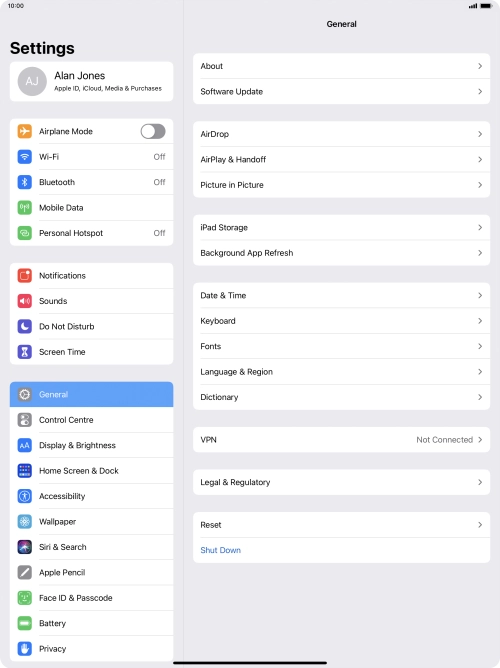 Press Display & Brightness.