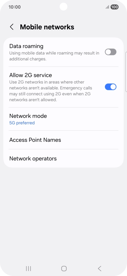 Press Network mode.