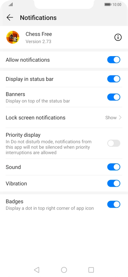 Press the indicator next to 
