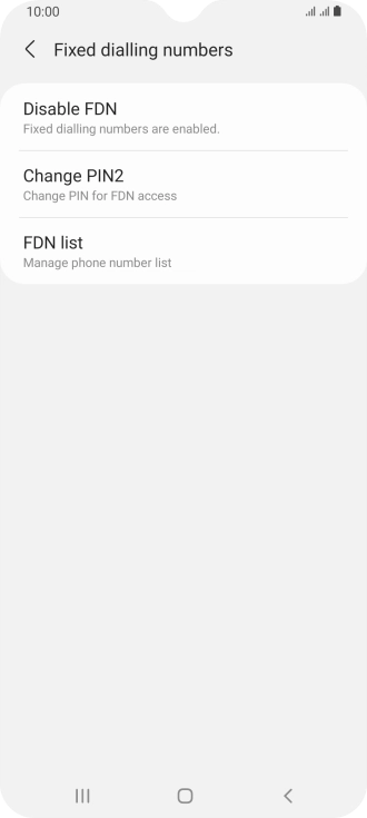 Press Disable FDN.