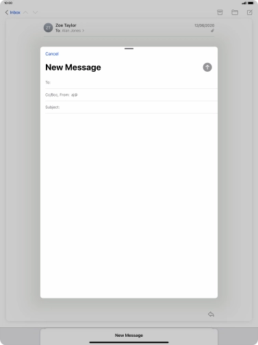 Press To: and key in the first letters of the recipient's name.