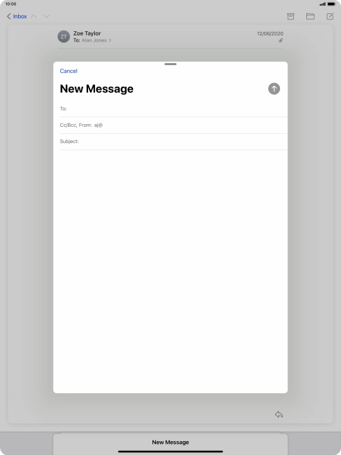 Press To: and key in the first letters of the recipient's name.