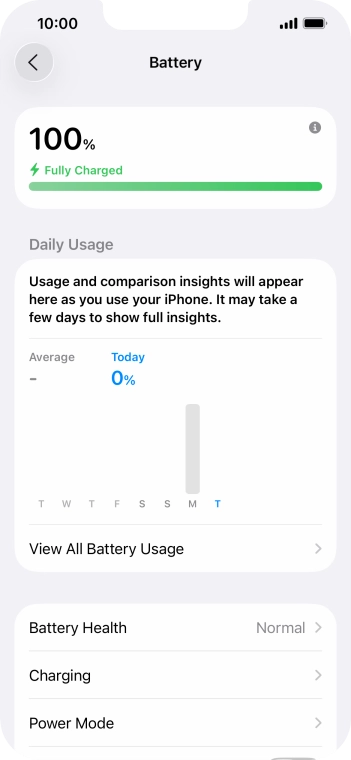 Press Power Mode.