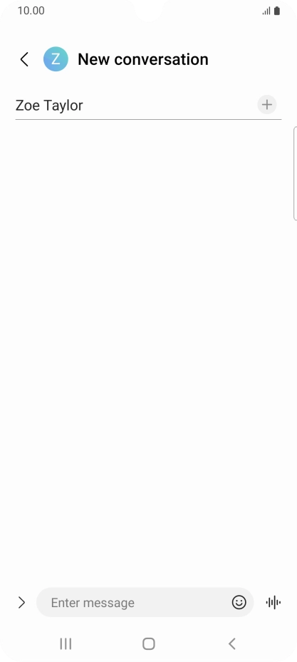 Press the text input field and write the text for your MMS.