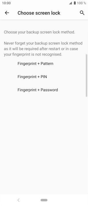Press the required phone lock code and follow the instructions on the screen to create an additional phone lock code.