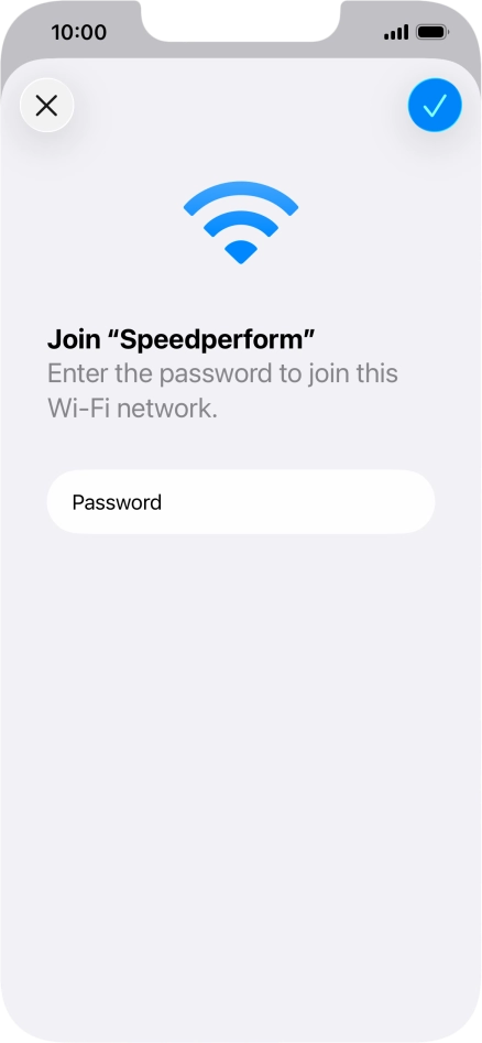 Press the confirm icon.