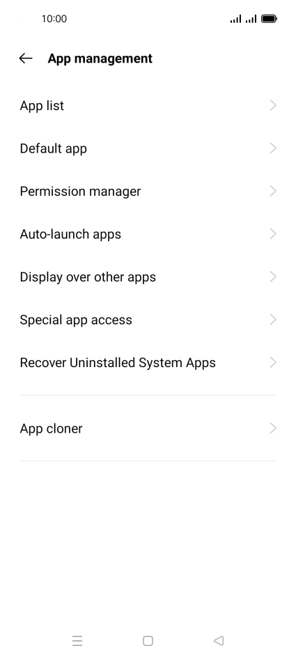 Press App list.