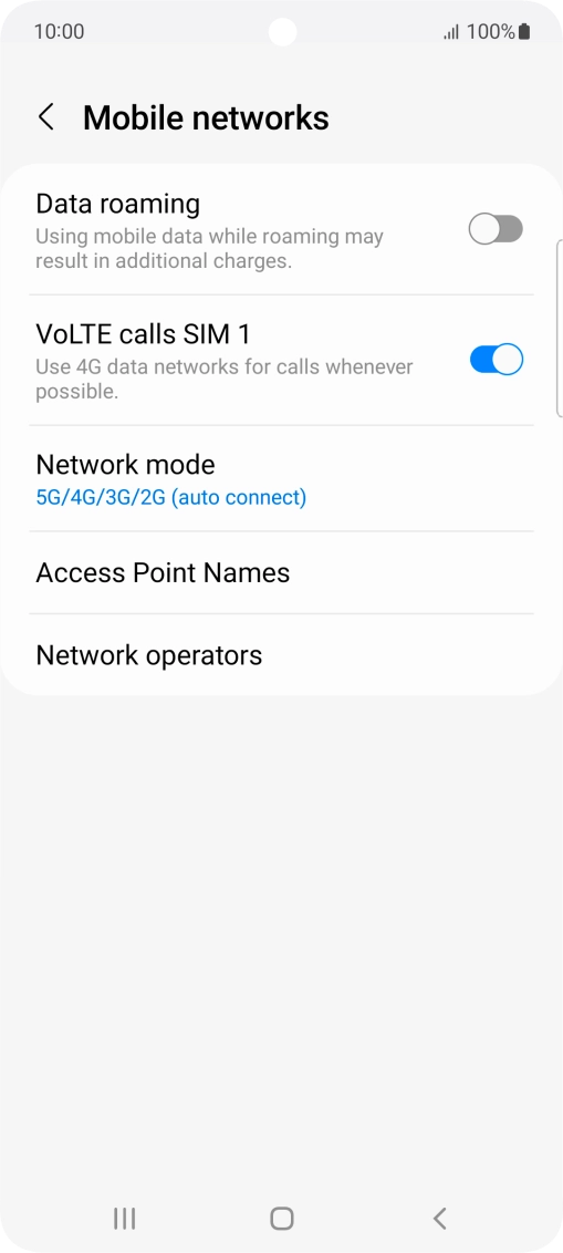 Press Network mode.