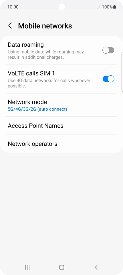 Press Network mode.