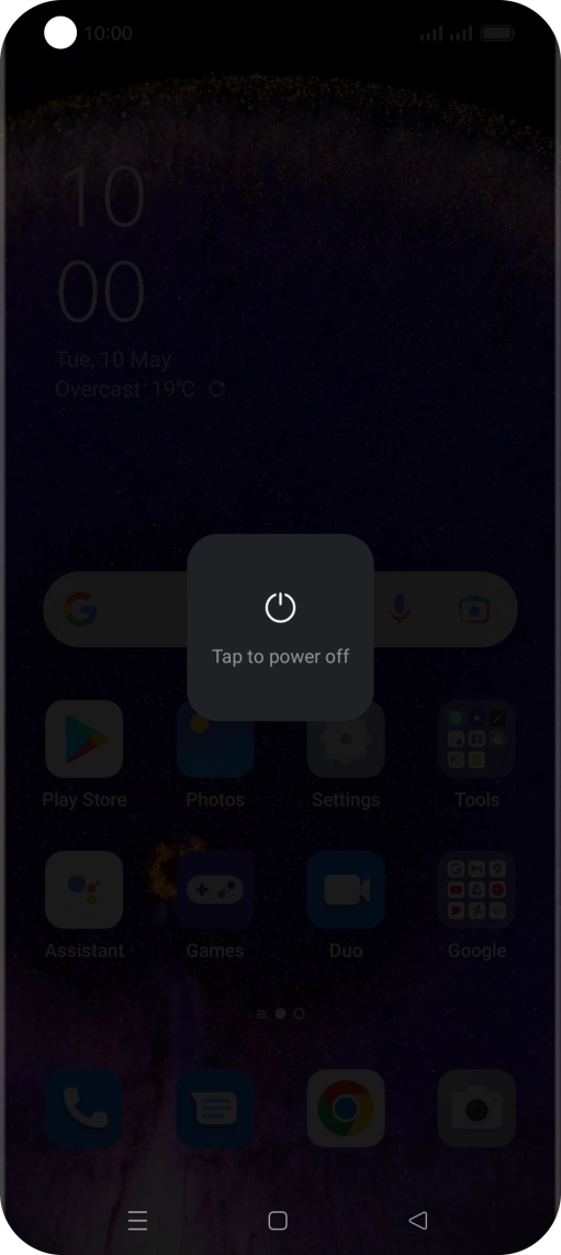 Press Tap to power off.
