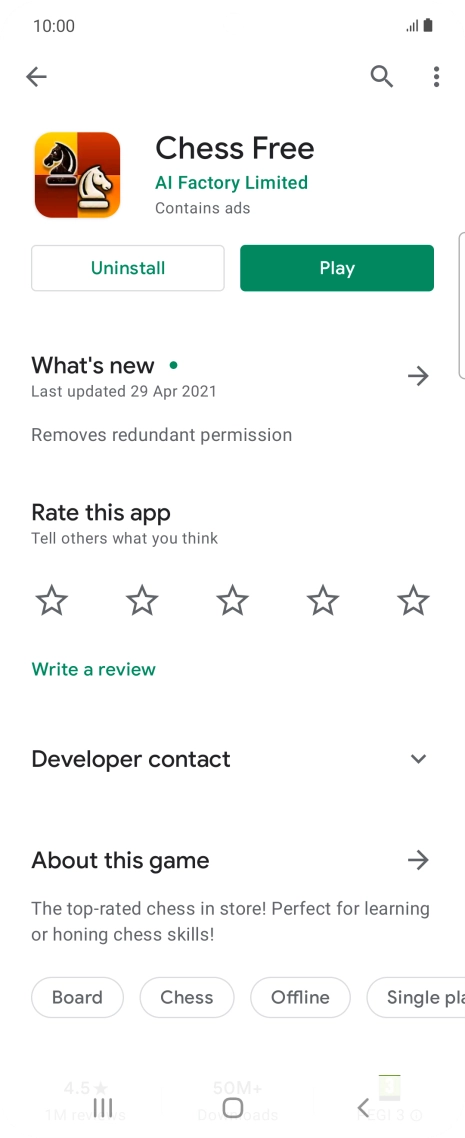 Press Uninstall.