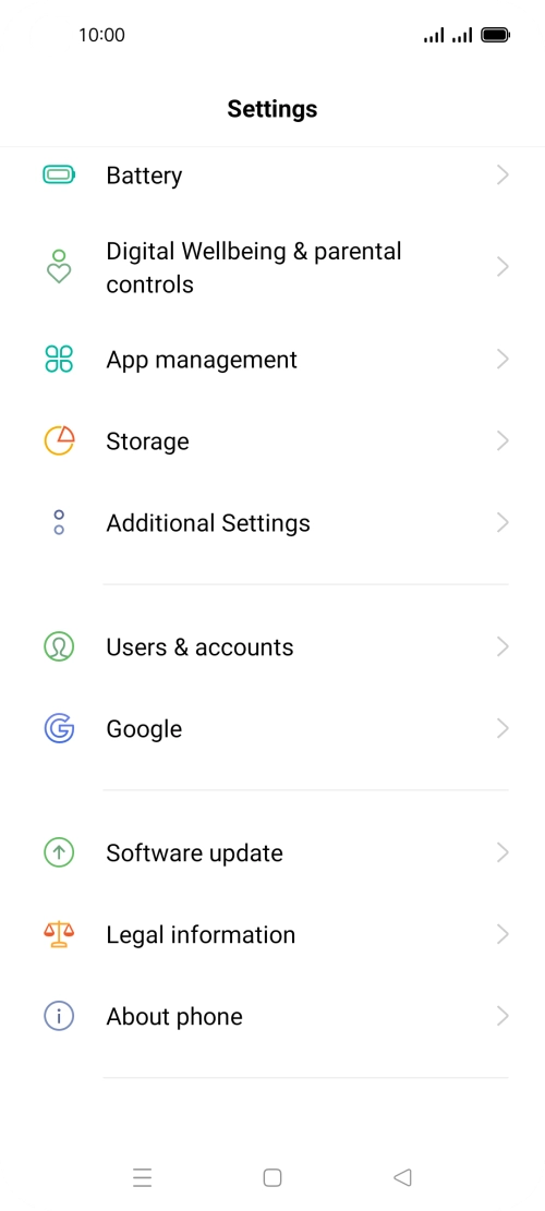 Press Software update. If a new software version is available, it's displayed. Follow the instructions on the screen to update the phone software.