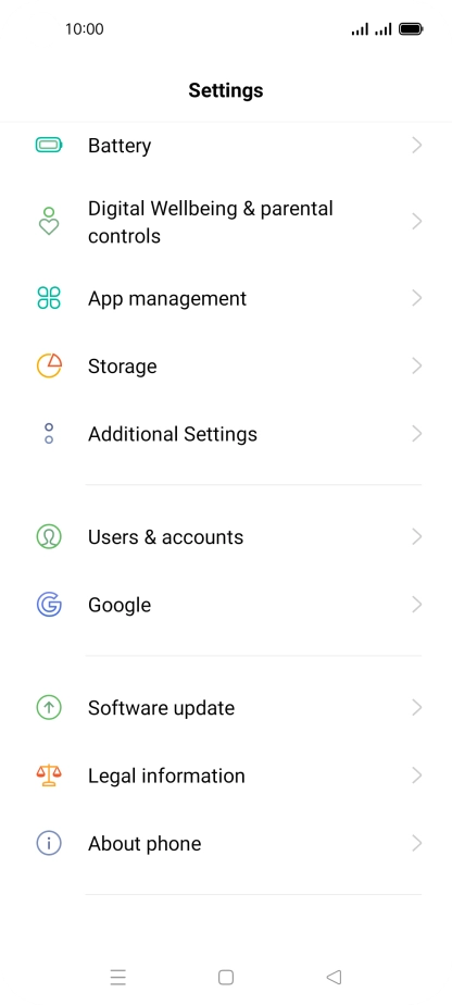 Press Software update. If a new software version is available, it's displayed. Follow the instructions on the screen to update the phone software.