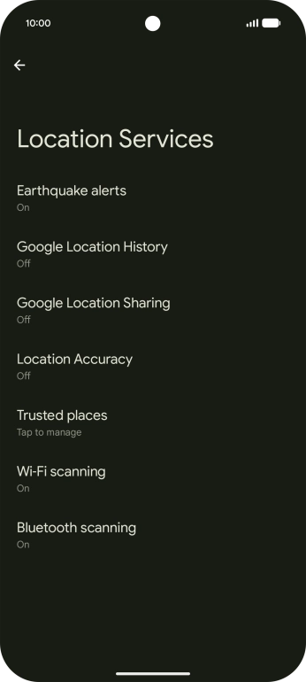 Press Location Accuracy.