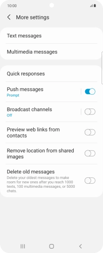 Press Text messages.