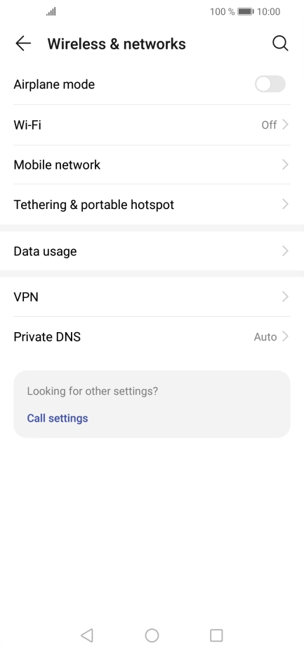 Press Data usage.