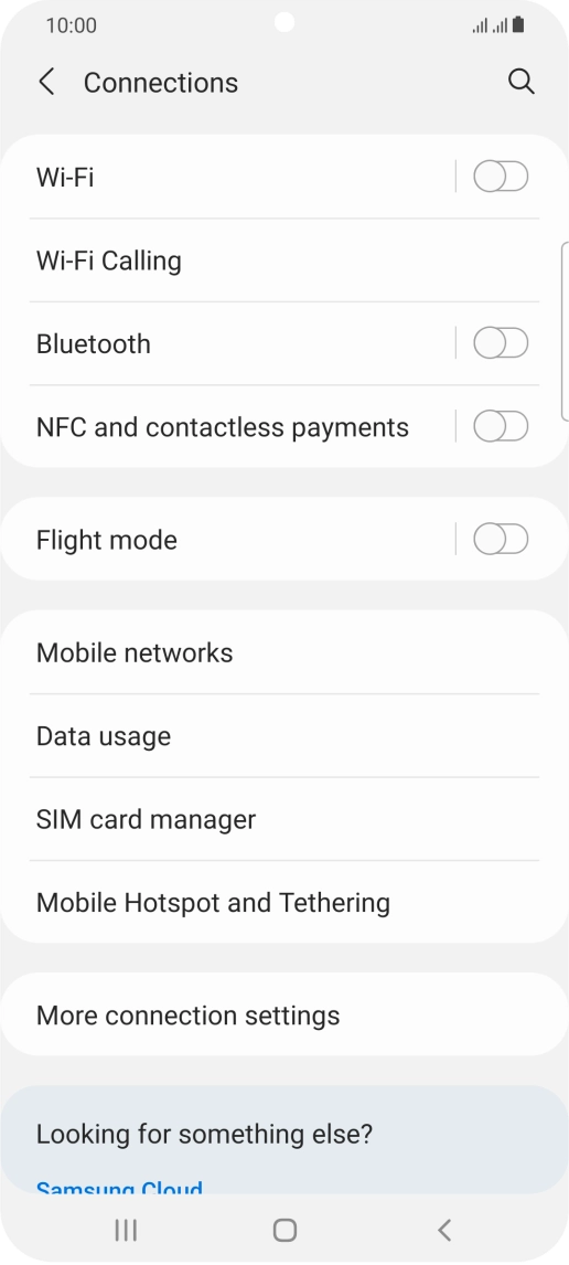 Press Data usage.