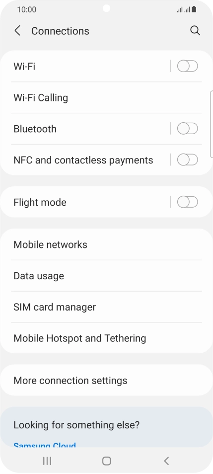 Press Data usage.