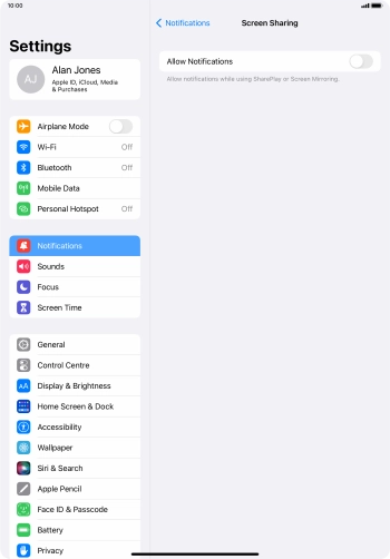 Press the indicator next to 
