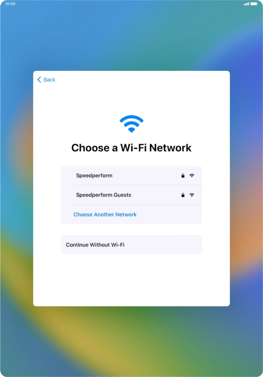 Press the required Wi-Fi network.